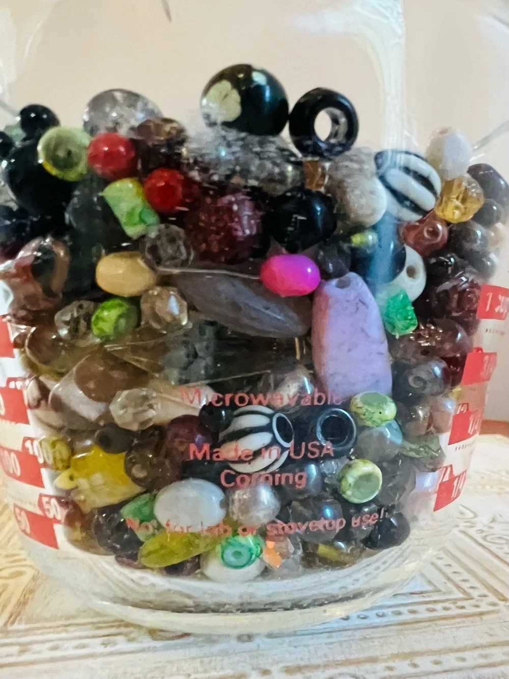 Bead Soup — Variety of Beads in Different Shapes &  Sizes — Glass and Acrylic